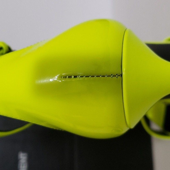 Saint Laurent Amber Neon Leather Sandals - Picture 7 of 14